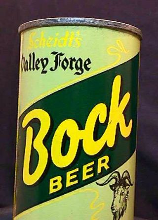 VALLEY FORGE BOCK BEER - 1936 - OPENING INSTRUCTIONAL FLAT TOP CAN - NORRISTOWN 2