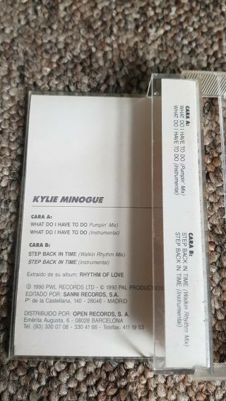 Kylie Minogue RARE What Do I Have To Do & Step Back In Time Cassette Spanish 2