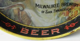 pre prohibition Golden State Beer metal tray Milwaukee Brewery of San Francisco 3