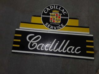 Porcelain Cadillac Service Enamel Sign Size 36x24 Inches Double Sided