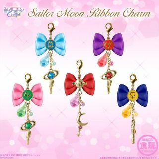 Bandai Sailor Moon Ribbon Charm Rhine Stone Set Of 5 From Japan
