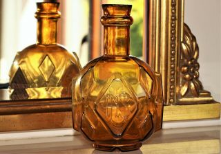 Victorian Amber Glass Nutting Fire Grenade Extinguisher Bottle Poison Chemist