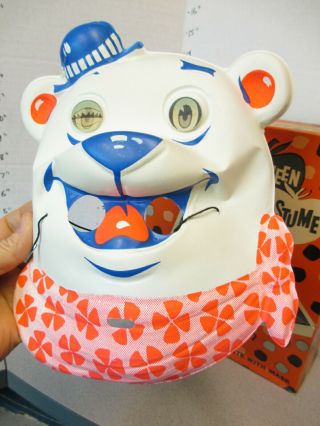 halloween mask 1960s FROSTY O Bear Gen Mills cereal box costume,  flicker eyes 2