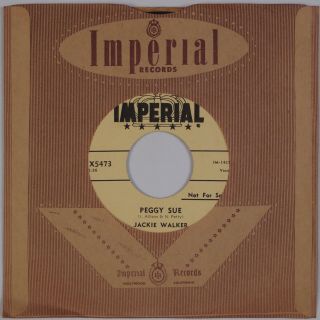 Jackie Walker: Peggy Sue / Wonderful One Us Imperial Rockabilly Promo 45 Nm Hear
