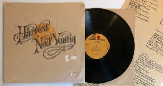 Neil Young - Harvest - 1972 Us Textured Cover W/ Poster (ex) In Shrink