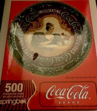 Coca Cola Puzzle Springbok Round 500 Pc 20” Hilda Clark First Coca Cola Girl