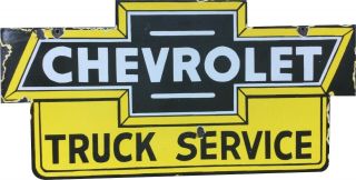 Porcelain Chevrolet Truck Service Size 36 " X 18 " Inches Double Sided Sign