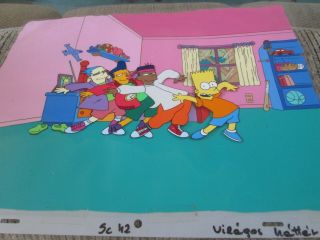 The Simpsons 1990 Do The Bartman Cel On Production Background