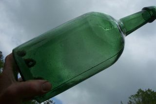 Bubbled Green Antique Demijohn Bottle