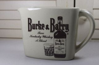 Vtg Burke & Barry Distilling Co Rare Kentucky Whiskey Pitcher Owensboro Kentucky