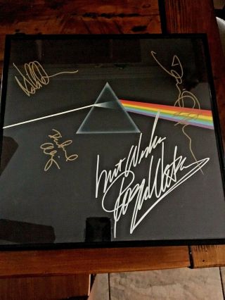Pink Floyd Waters Gilmour Mason Wright Signed Dark Side Of The Moon & Lp