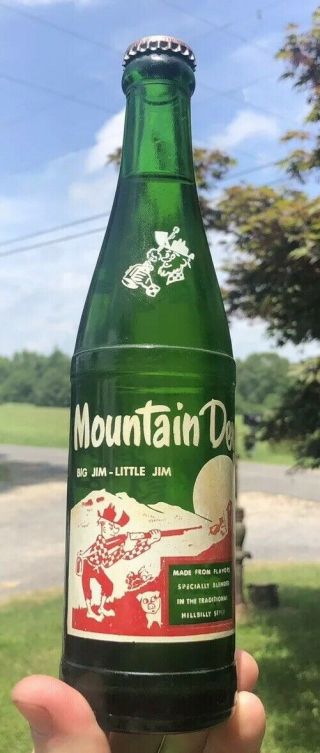 Rare Talladega Alabama Big Jim Little Jim Mountain Dew Bottle Ala Hillbilly