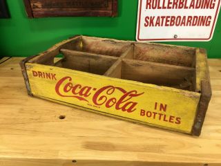 Yellow Coca Cola Wooden Coke Case / Crate Chattanooga,  Tn 1967 1