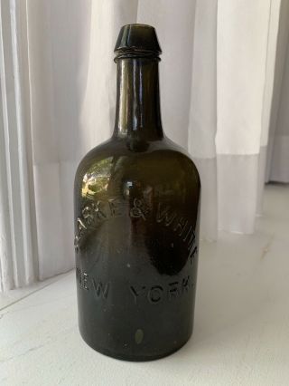 Antique Clark And White Saratoga Mineral Water Bottle
