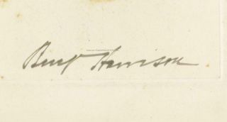 President Benjamin Harrison Scarce Signed Portrait Engraving 2