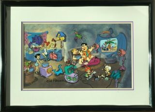 Flintstones Limited Edition Cel - Signed By Bill Hanna And Joseph Barbera