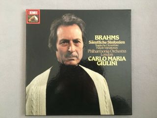 F494 Brahms Complete Symphonies Giulini Lpo 4lp Emi Hmv 1c 197 - 53776/79 Stereo