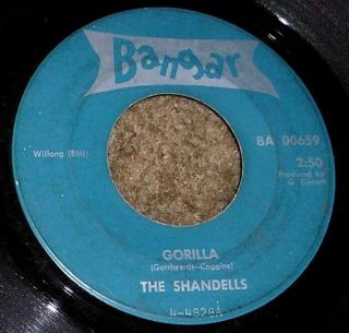 Private 1964 Wi Garage Punk 45 The Shandells " Gorilla " Bangar Records 5 Screams