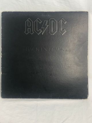 Ac/dc: Back In Black (strongvg,  1st 1980 Atlantic - 16018 Masterdisk R Ludwig Lp)