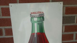 Vintage Coca Cola Hobbleskirt Bottle Tin 1948 Sign 32 x 14 