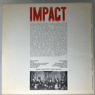 KENNY AND THE KASUALS Impact VINYL RECORD Kenney LIVE AT THE STUDIO Mark Mono 2