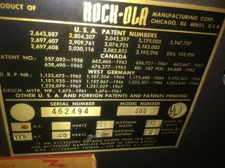 Rock - ola 446 Jukebox Console Phonograph 80 Record Capacity Serviced 10