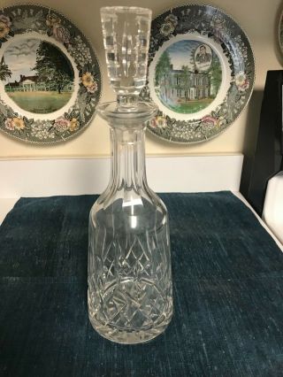 13 1/4 " Waterford Lismore Cut Crystal Wine Decanter W/cut Stopper Excllnt
