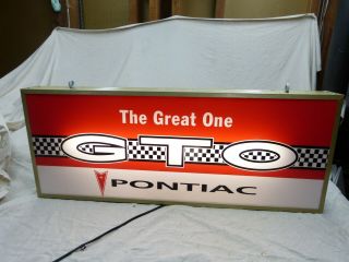 Large Pontiac Gto Lighted Dealership Advertising Sign Pontiac Parts & Service