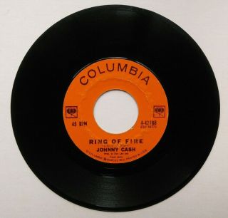 JOHNNY CASH PRESSING RING OF FIRE COLUMBIA 45RPM 4 - 42788 FACTORY SLEEVE 3