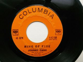 JOHNNY CASH PRESSING RING OF FIRE COLUMBIA 45RPM 4 - 42788 FACTORY SLEEVE 4