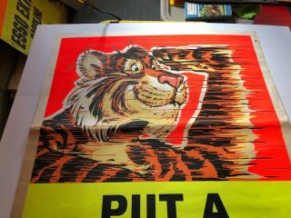 Vintage Esso Gas Station Tiger Poster Sign