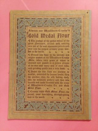 Antique (1910) Gold Medal Flour Cook Book,  Washburn - Crosby Co.  Illustrated 4