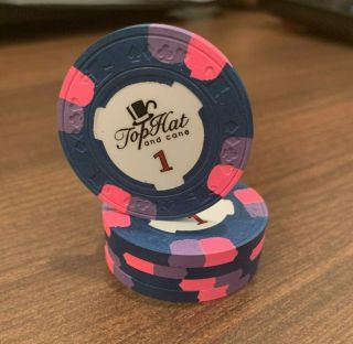 5 X $1 Paulson Poker Chips Wthc World Top Hat And Cane