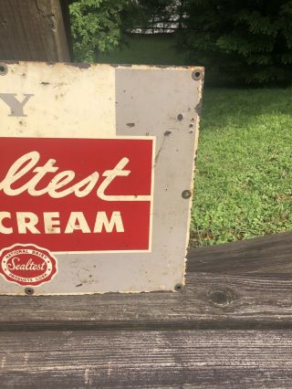 RARE Vintage 1950 ' s Sealtest Ice Cream Metal Sign Dairy Milk 20 