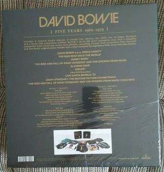 DAVID BOWIE FIVE YEARS 1969 - 1973 VINYL BOX OUT OF PRINT 2