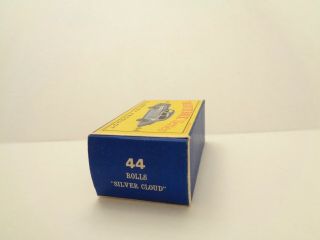 orig.  box - 1958 MOKO Lesney Matchbox No.  44 ' ROLLS - ROYCE SILVER CLOUD ' - - see photos 6