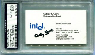 Signed Business Card,  Andrew Grove,  Founder,  Chairman Of Intel.  Time Man Of Year 