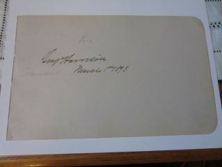 President Benjamin Harrison Autographed Album Page 1893