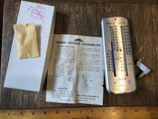 Vintage Acu - Rite Indoor/outdoor Thermometer With United Logo - Nos