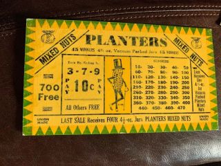 Vintage Trade Stimulator Punch Board Planters Peanuts Header