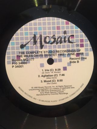 The Complete Studio Recordings of the Miles Davis Quintet Mosaic MO10 - 177 LP 3