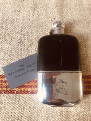 A Silver Plated Hip Flask By John Round