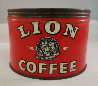 Vintage Advertising Lion ' s Coffee Tin No Lid 783 - W 2