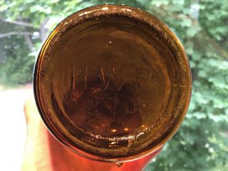 Hwp Base Trademark Lightning Amber Half Gallon Fruit Jar