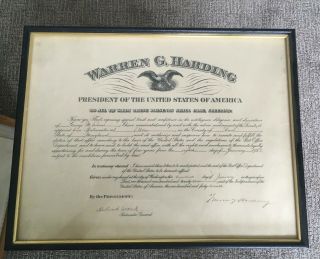 Warren G.  Harding - Civil Appointment Signed 01/20/1923