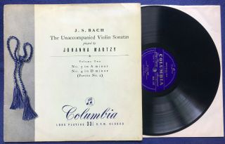 33cx 1287 Johanna Martzy Bach Unaccompanied Violin Sonatas Vol.  2 Partita No.  2