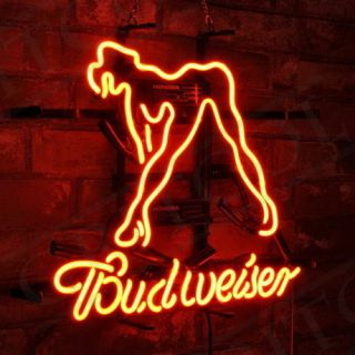 Live Nudes Sexy Girl Neon Sign Budweiser Bud Beer Bar Custom Lamp 17 " X14 "