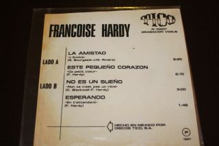 FRANCOISE HARDY Amistad,  3 1967 MEXICO 7 