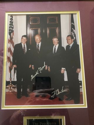 Autographed/signed President Display,  Certified Jsa Psa/dna.  Reagan Nixon Ford 2