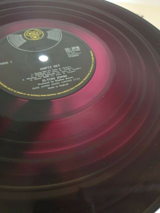Elton John Empty Sky 1st Press - Textured Gatefold - Rare - Translucent Red